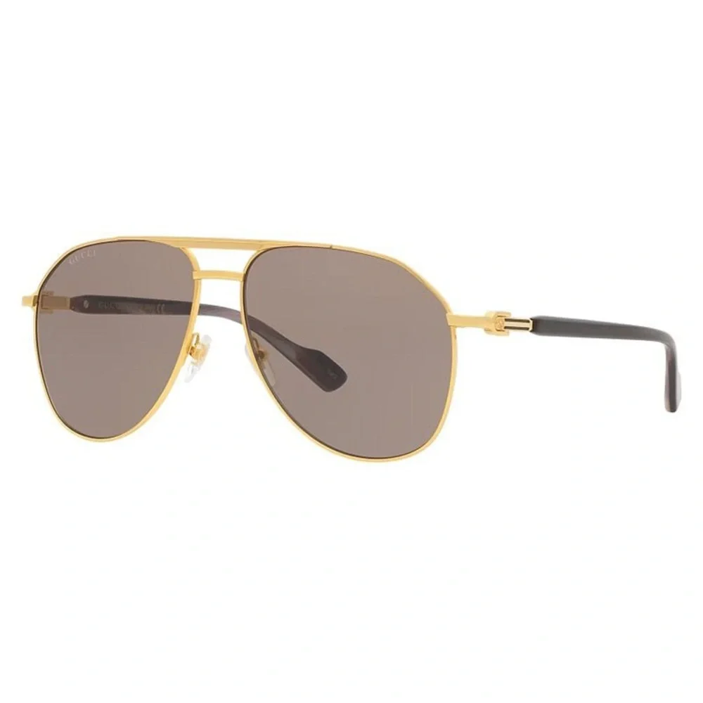NEW GUCCI AVIATOR SUNGLASSES GUCCI GG1220S 002 GOLD BROWN EYEWEAR